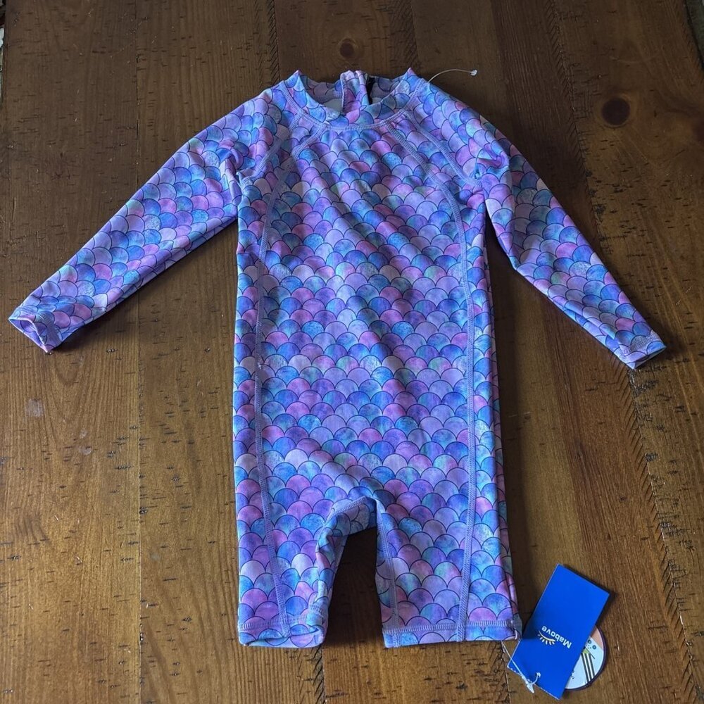 Mabove Baby Girl Swim Cover Up UPF 50 Zips In Back Size 18 Mo